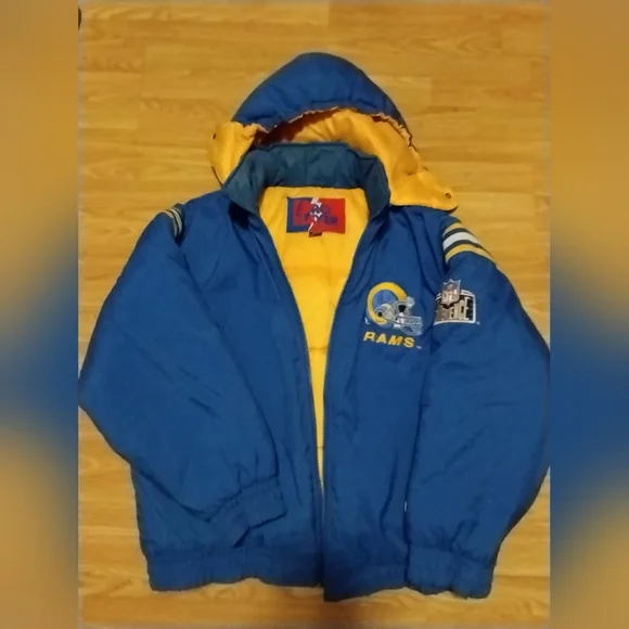 LA Los Angeles Rams NFL Pro player Hooded Jacket Coat Vintage 90’s Size XL. - Picture 6 of 7